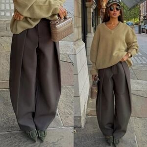 Zara PLEATED BALLOON PANTS SIZE XS